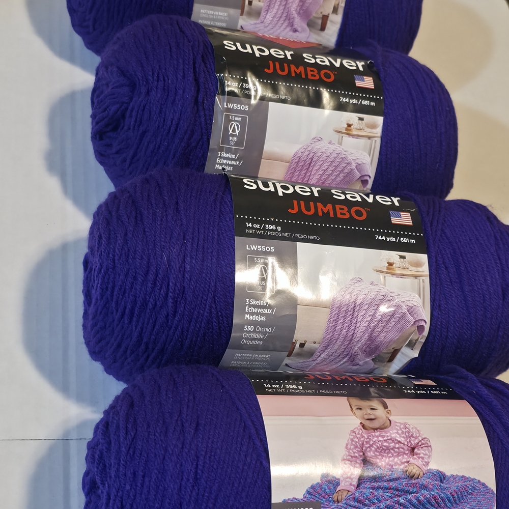 Red Heart Super Saver Jumbo Yarn -4PK AMETHYST